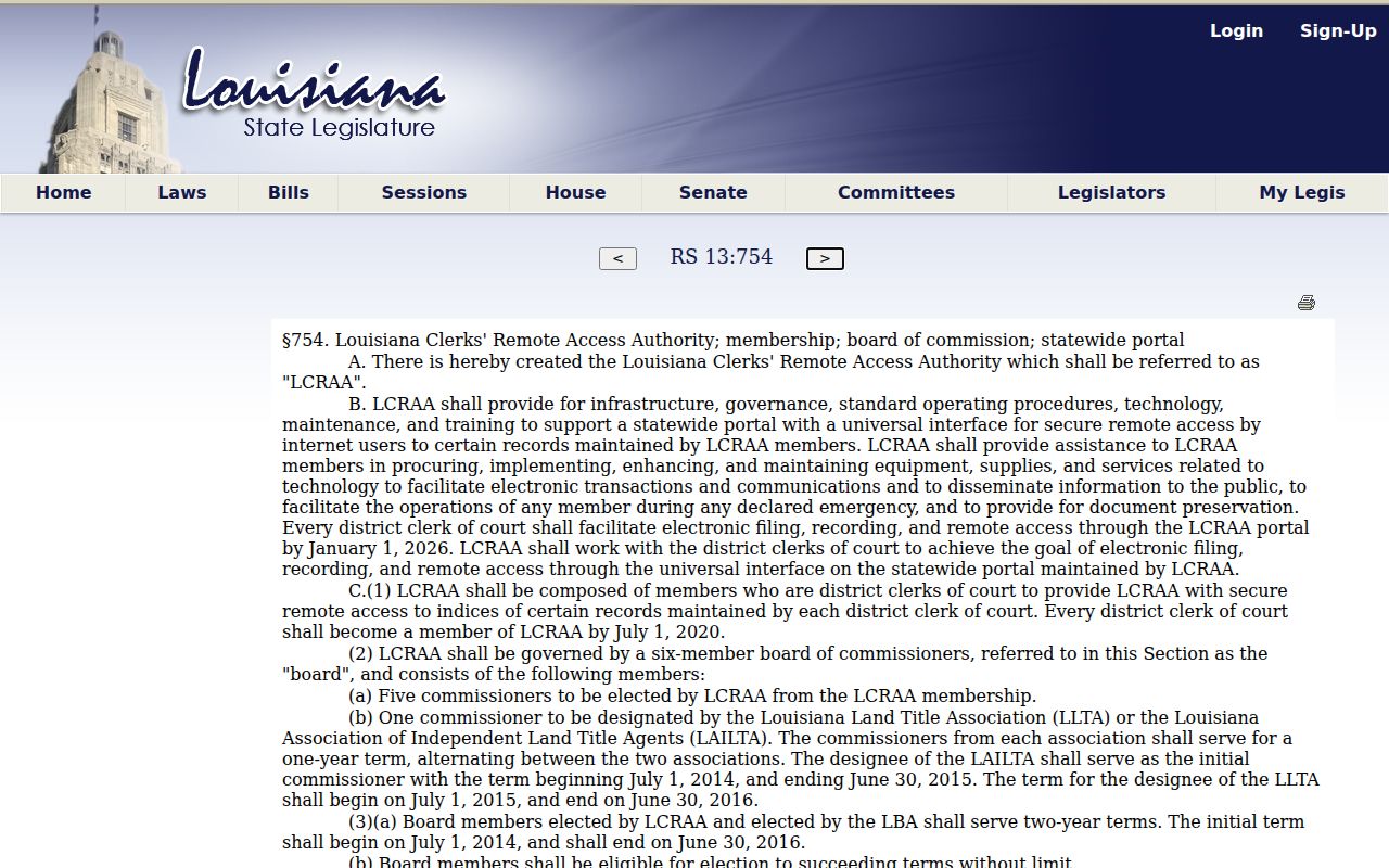 Jefferson Parish case search statewide remote access statute source