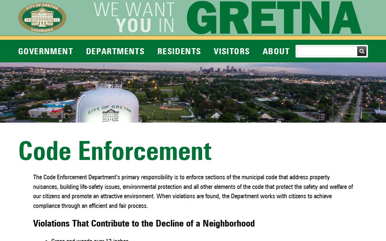 Gretna court docket civil code enforcement court contact information