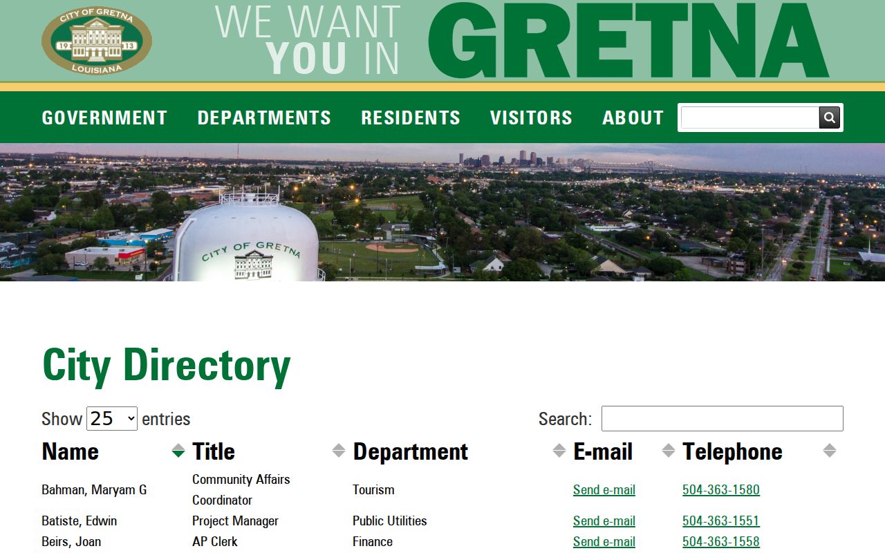 Gretna court docket city clerk Mayor's Court and municipal contact information