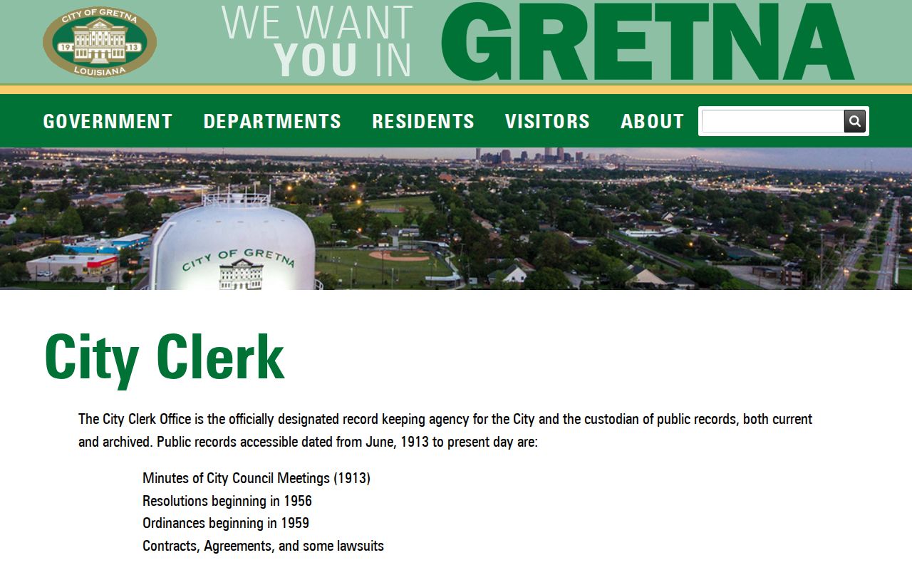 Gretna court docket city clerk records range and public records information