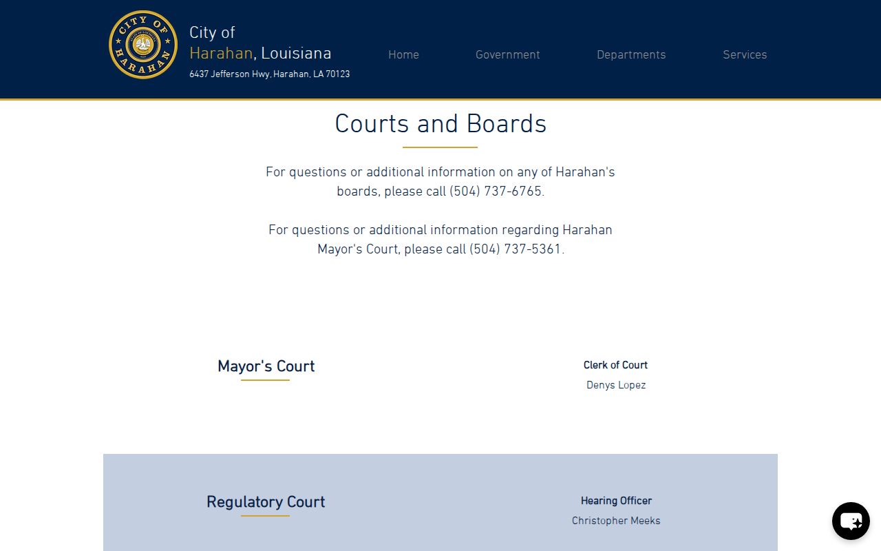 Harahan court docket Mayor's Court and Regulatory Court information at city hall