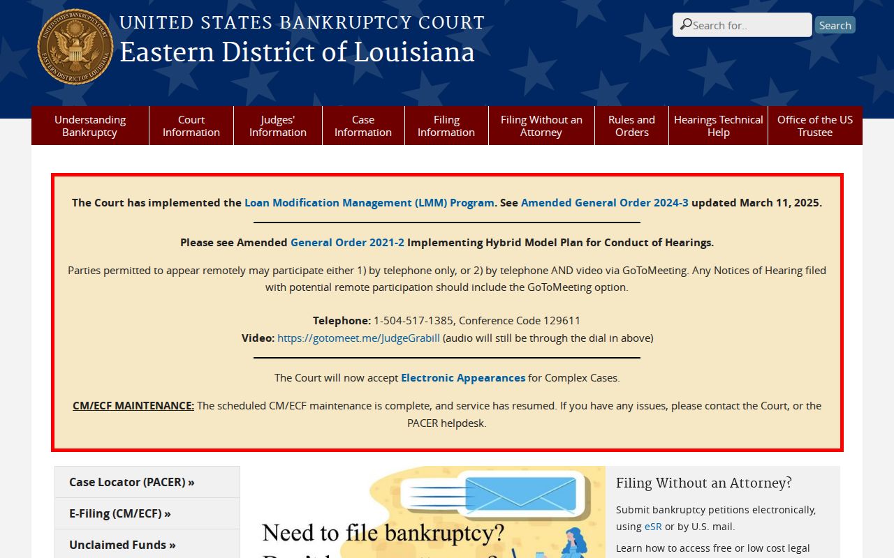 Jefferson Parish court docket federal bankruptcy access distinction