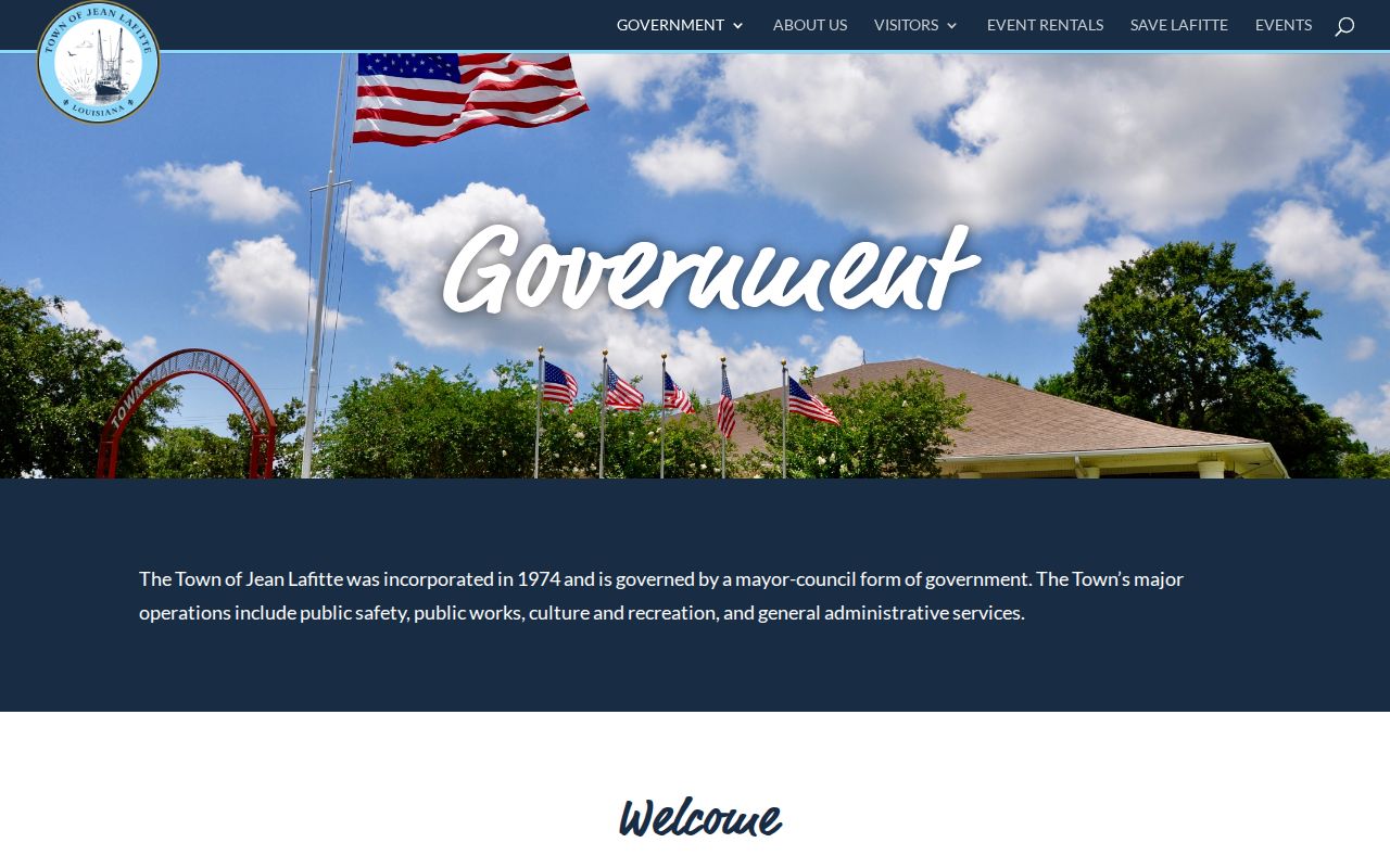 Jean Lafitte town hall and government contact for court-docket records